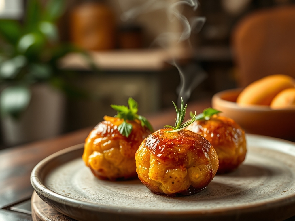 Bolinhos de grão e caril redondos