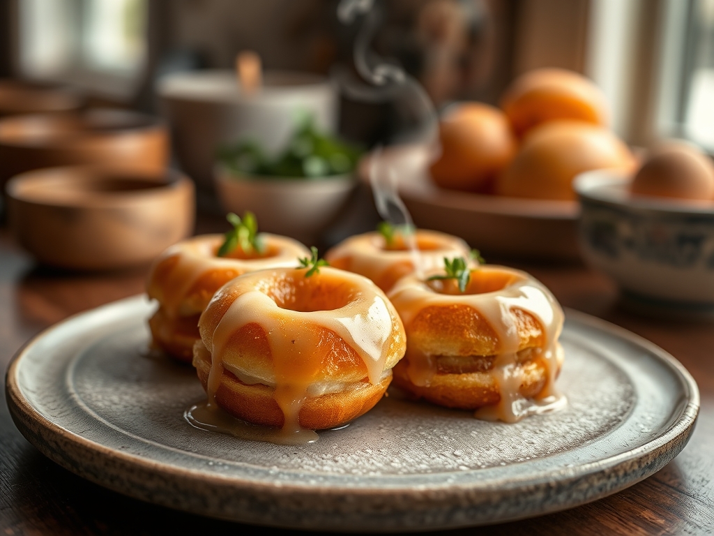 Donuts caseiros com glacé