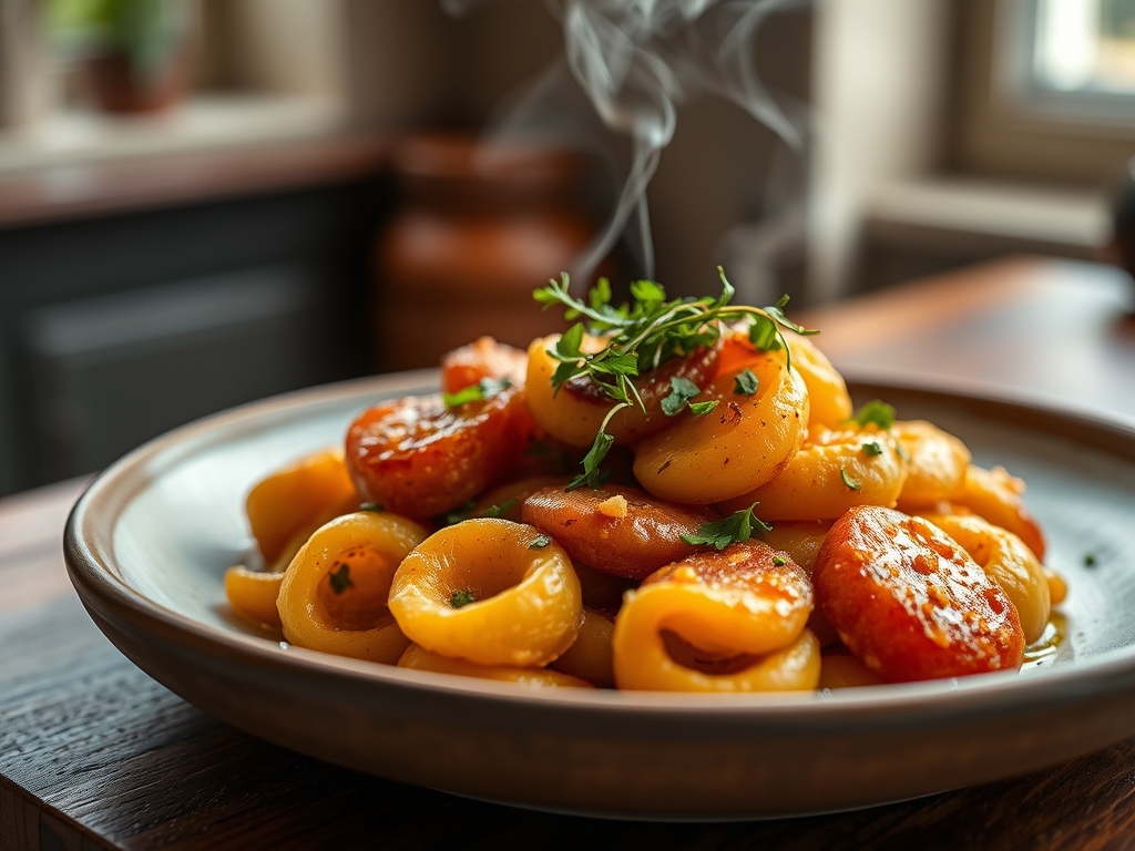 Gnocchis de batata doce redondos