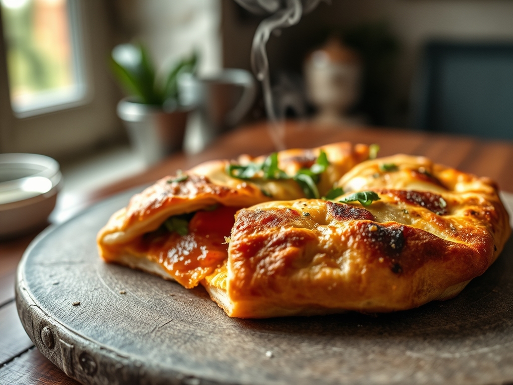 Pizza Calzone em forma de roda