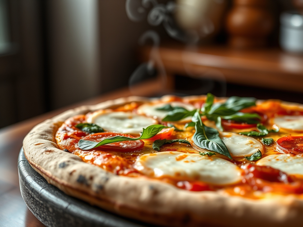 Pizza Margherita redonda real