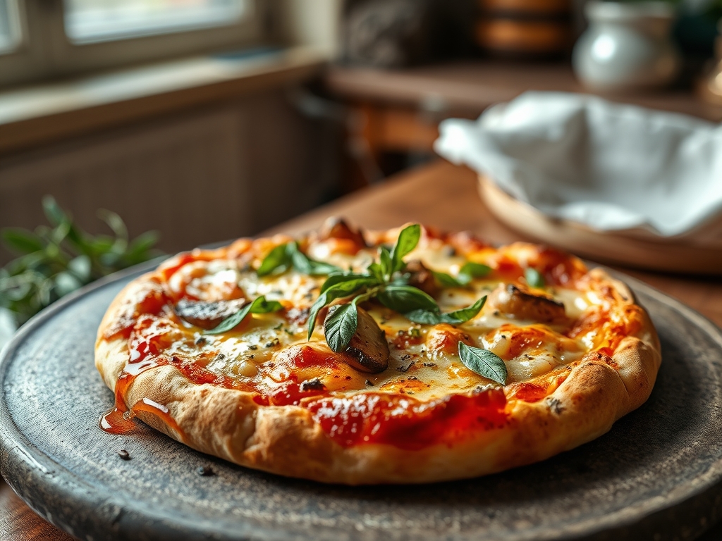 Pizza de calabresa redonda de bar