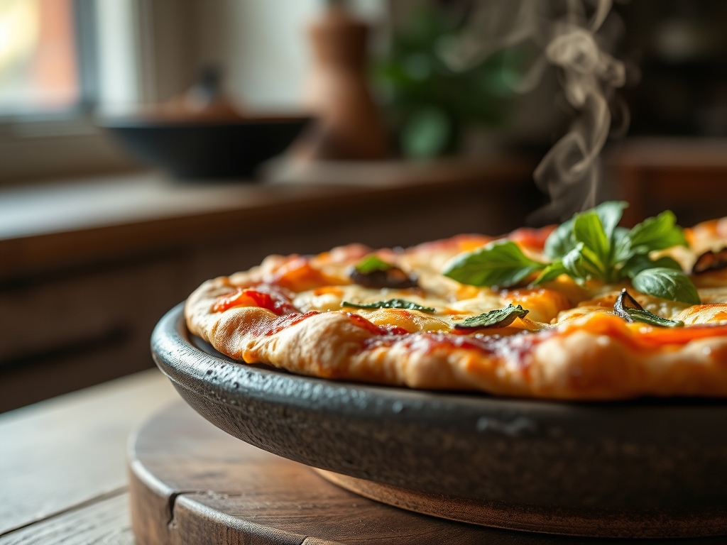 Pizza de frutos do mar redonda real