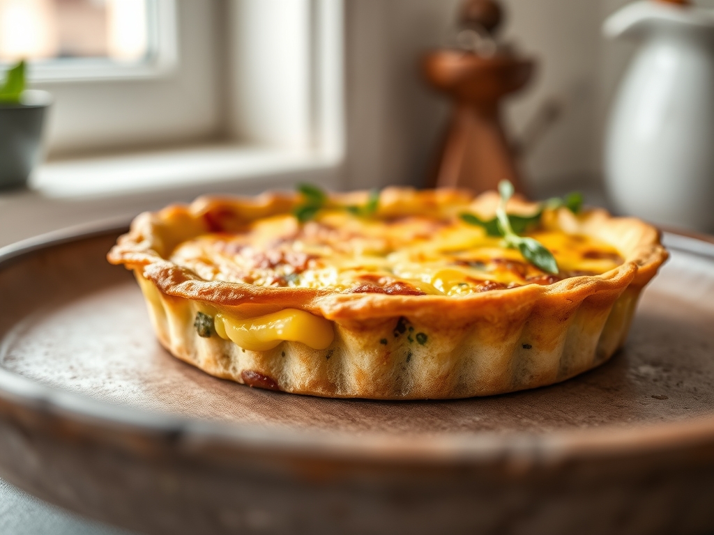 Quiche de espinafres redonda