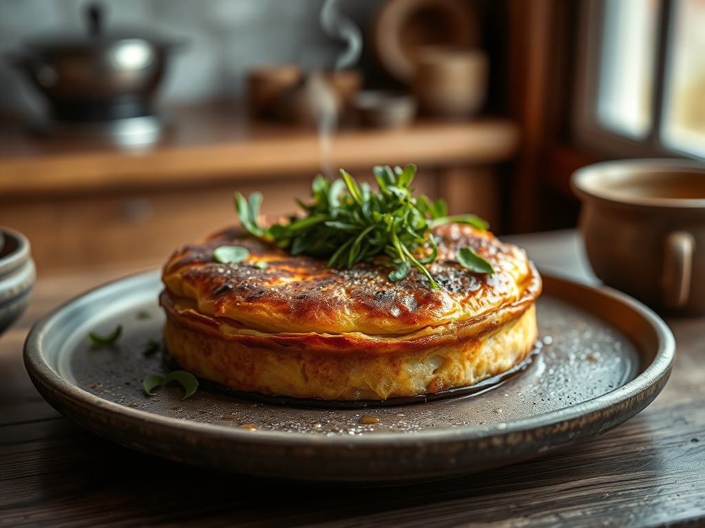 Torta de abóbora redonda de outono