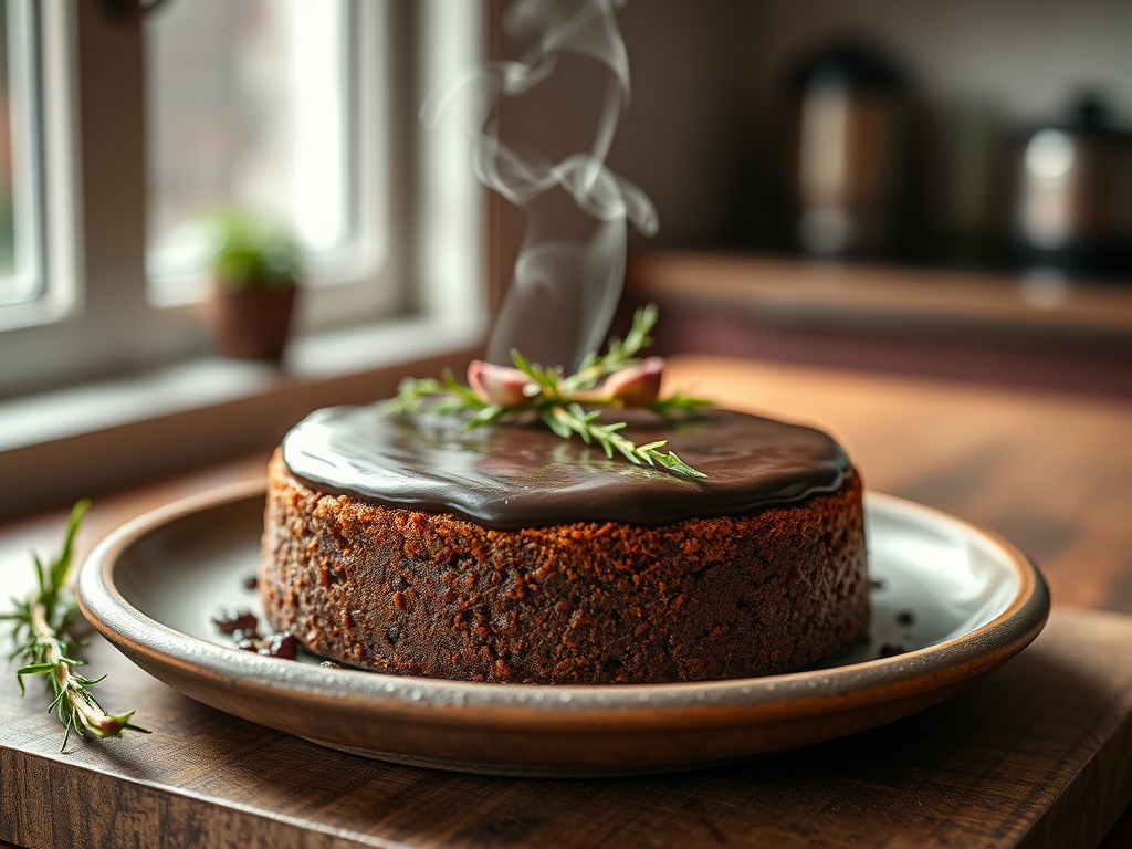 Torta de chocolate negro redonda