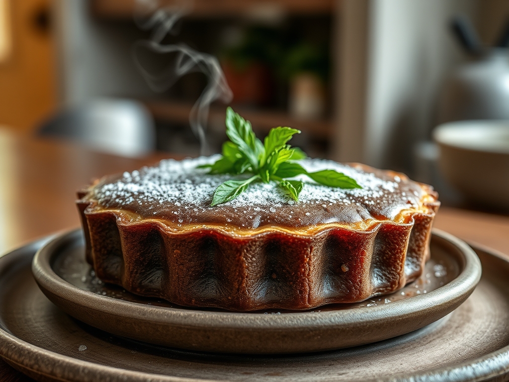 Torta de chocolate redonda húmida