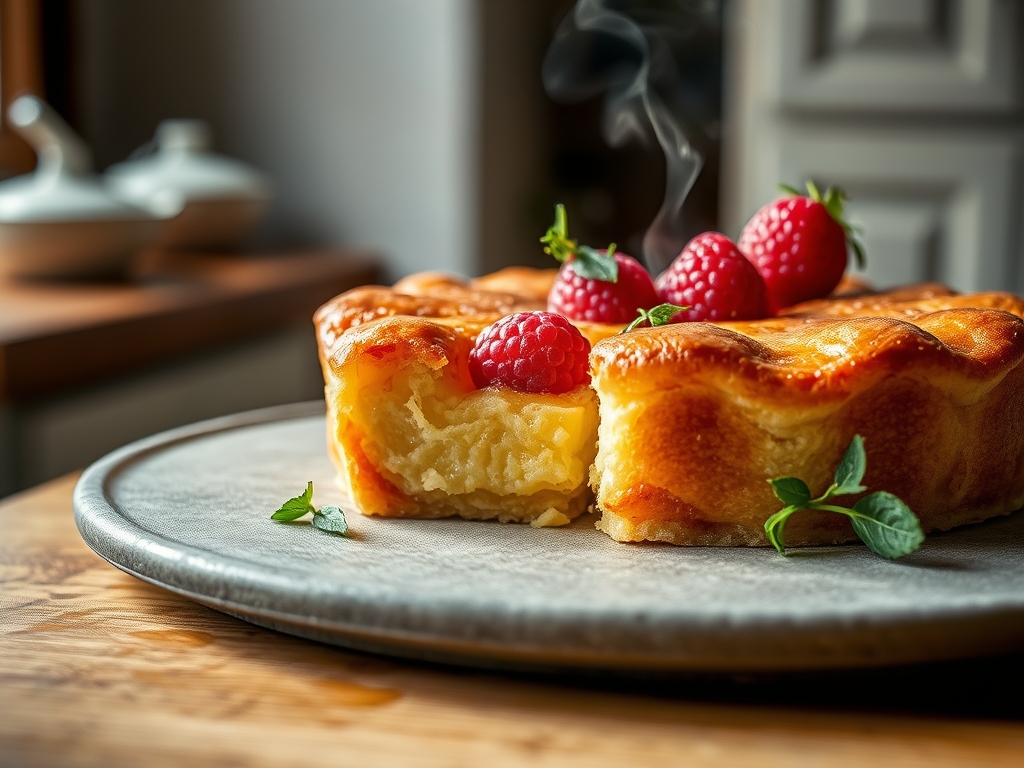 Torta de limão e framboesa redonda