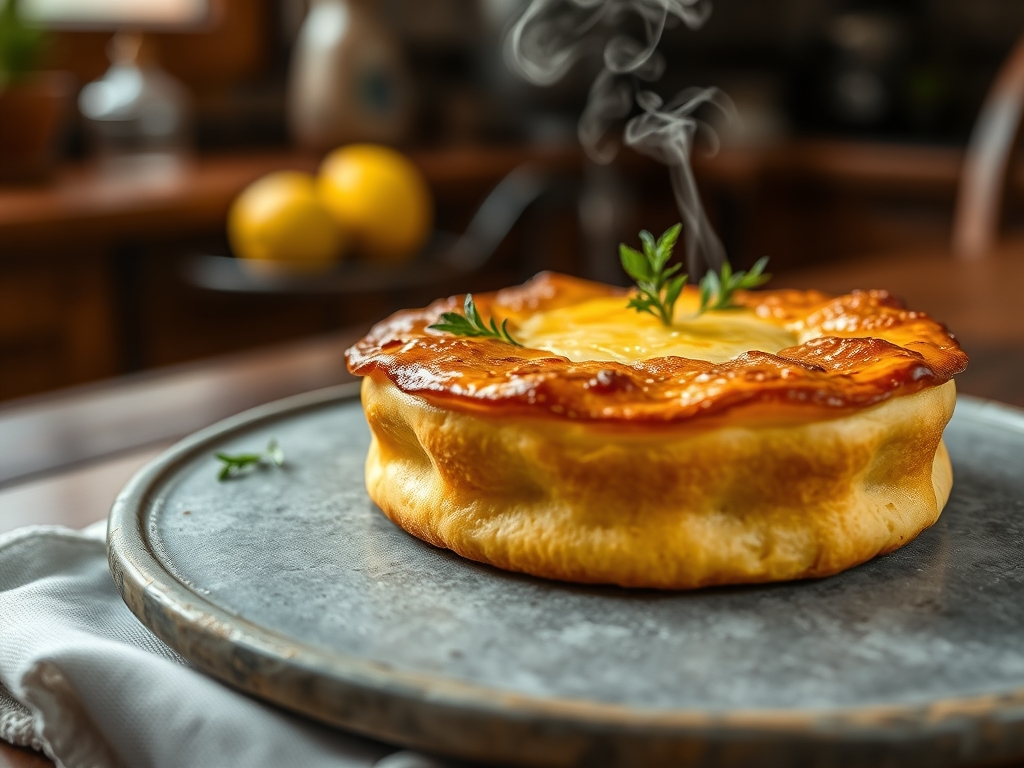 Torta de limão e merengue redonda mestre