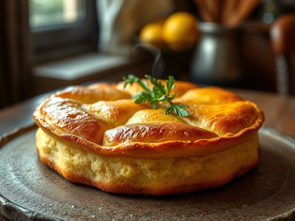 Torta de limão redonda com merengue
