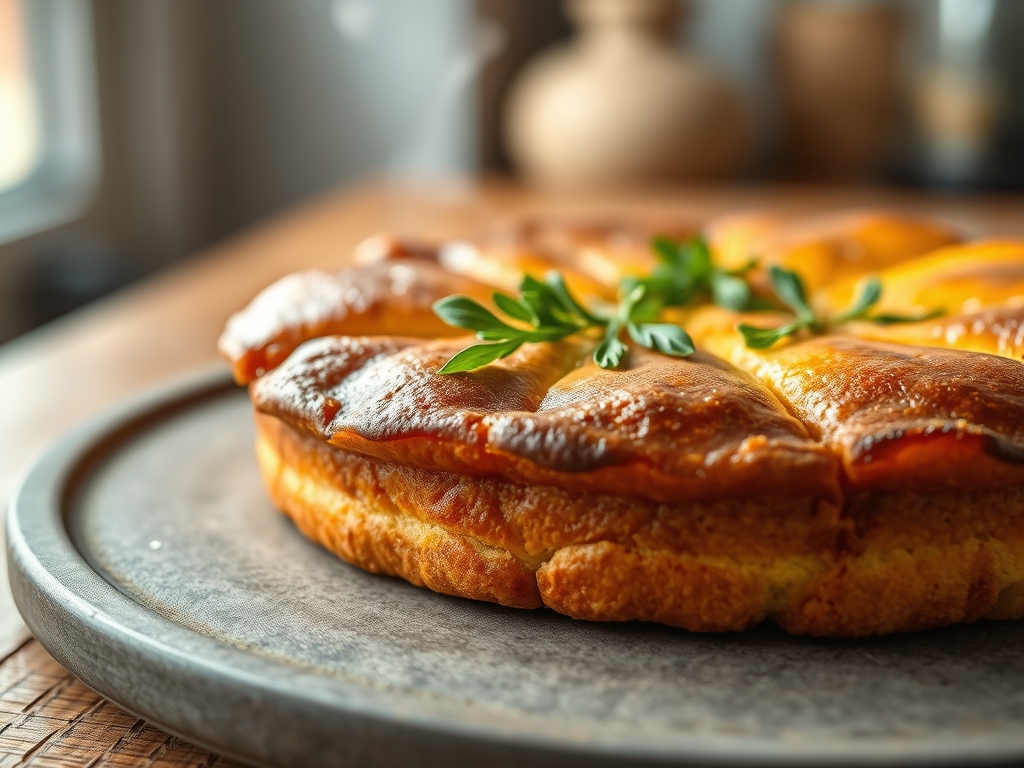 Torta de maçã redonda rústica